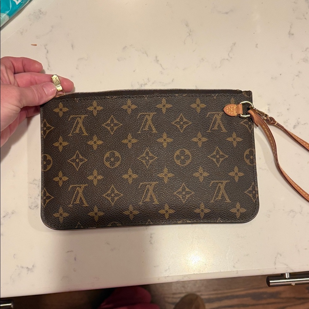 Louis Vuitton Brown and Tan Monogram Pouch
